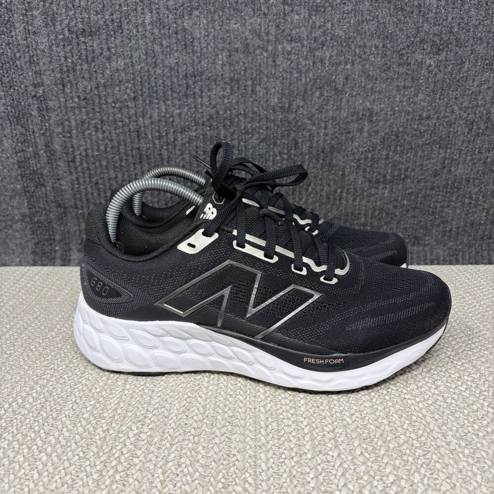 New Balance Fresh Foam 680v8 Black White Running Shoes Women’s 9 D W680LK8